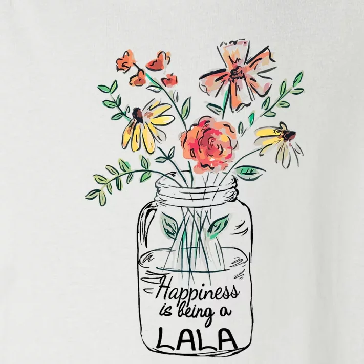 Happiness Is Being Lala Life Flower Artgrandma Toddler Long Sleeve Shirt