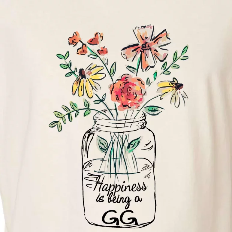 Happiness Is Being Gg Life Flower Artgrandma Garment-Dyed Women's Muscle Tee