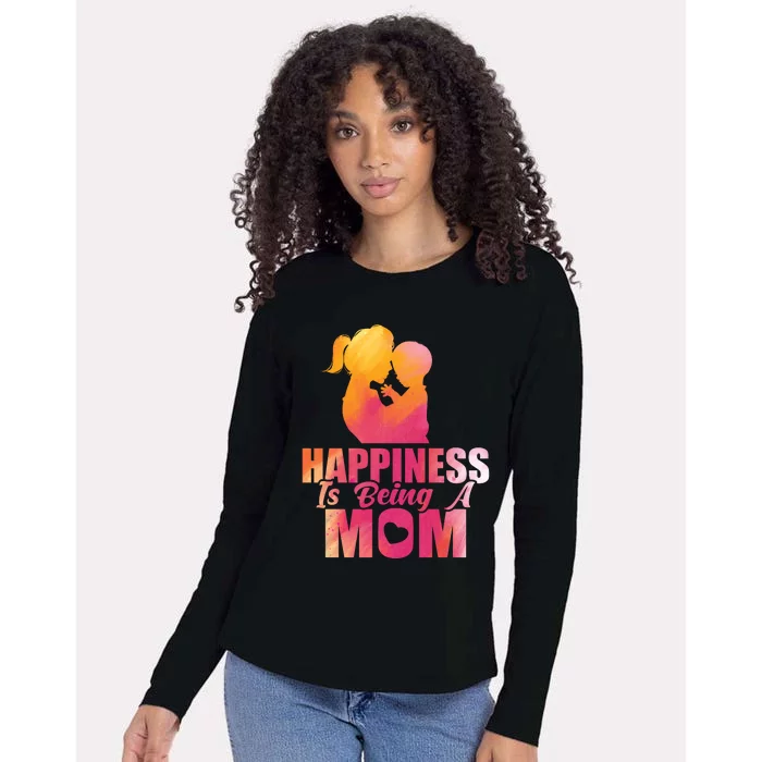 Happiness Is Being A Mom T Womens Cotton Relaxed Long Sleeve T-Shirt