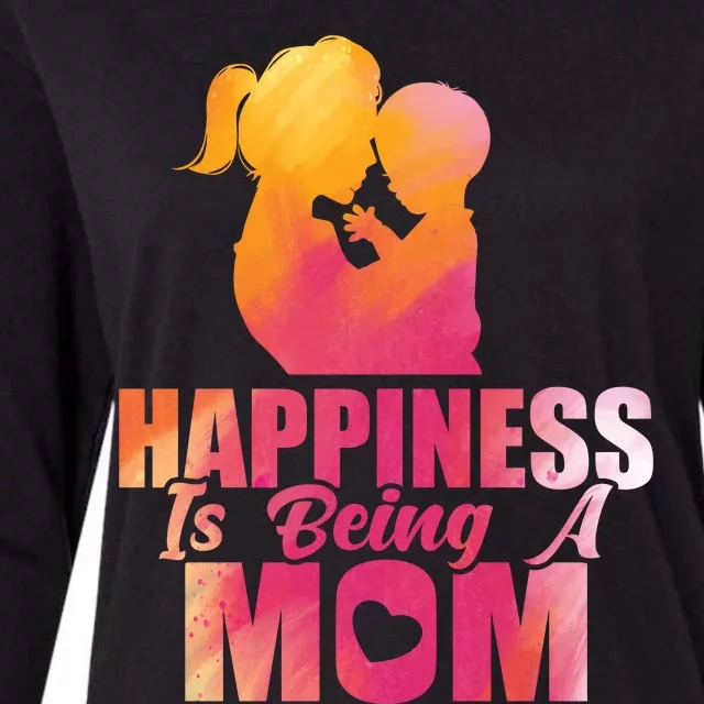 Happiness Is Being A Mom T Womens Cotton Relaxed Long Sleeve T-Shirt