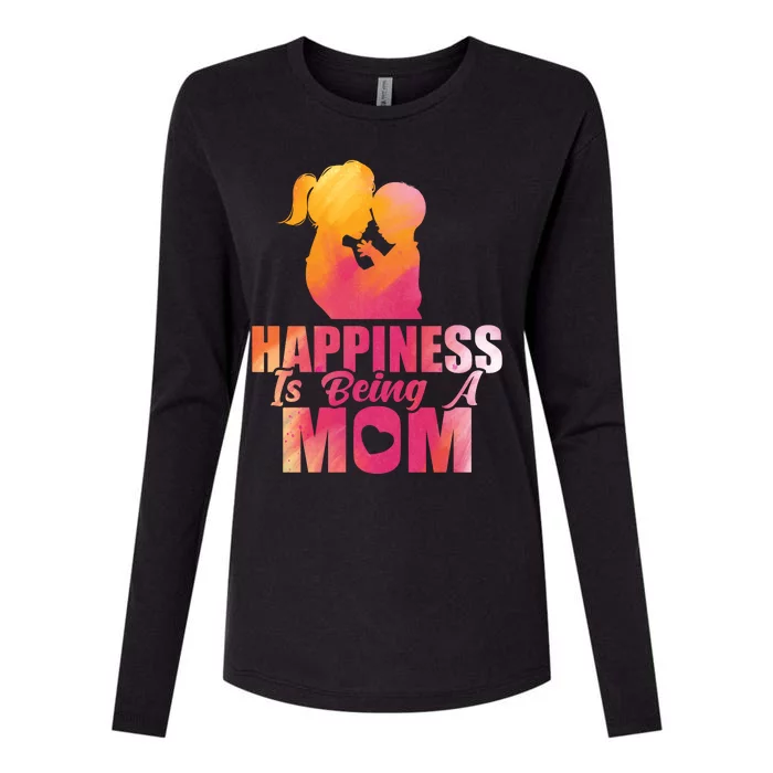 Happiness Is Being A Mom T Womens Cotton Relaxed Long Sleeve T-Shirt