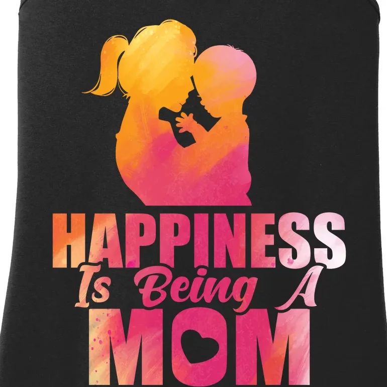 Happiness Is Being A Mom T Ladies Essential Tank