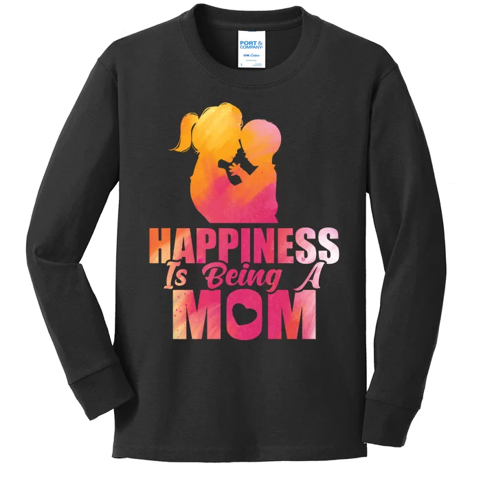 Happiness Is Being A Mom T Kids Long Sleeve Shirt