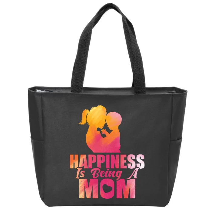 Happiness Is Being A Mom T Zip Tote Bag