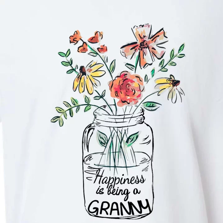 Happiness Is Being Granny Life Flower Artgrandma Sueded Cloud Jersey T-Shirt