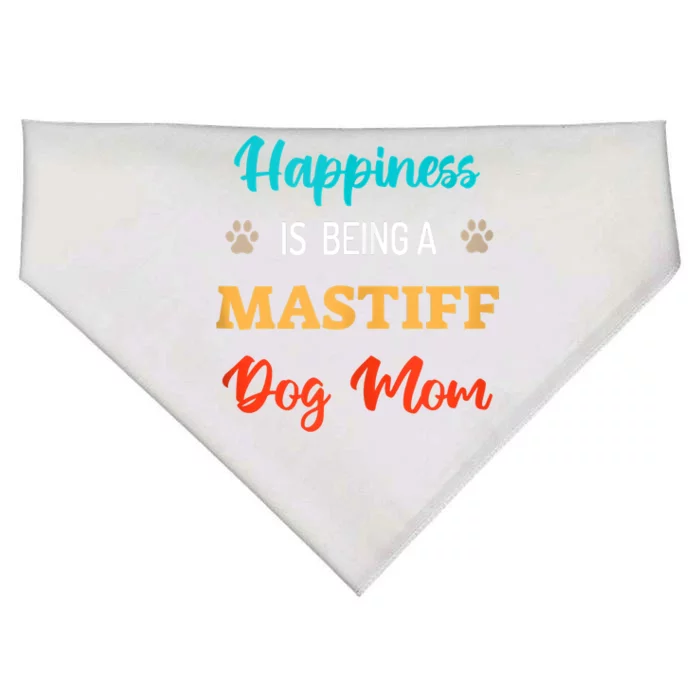 Happiness Is Being A Mastiff Dog Mom USA-Made Doggie Bandana