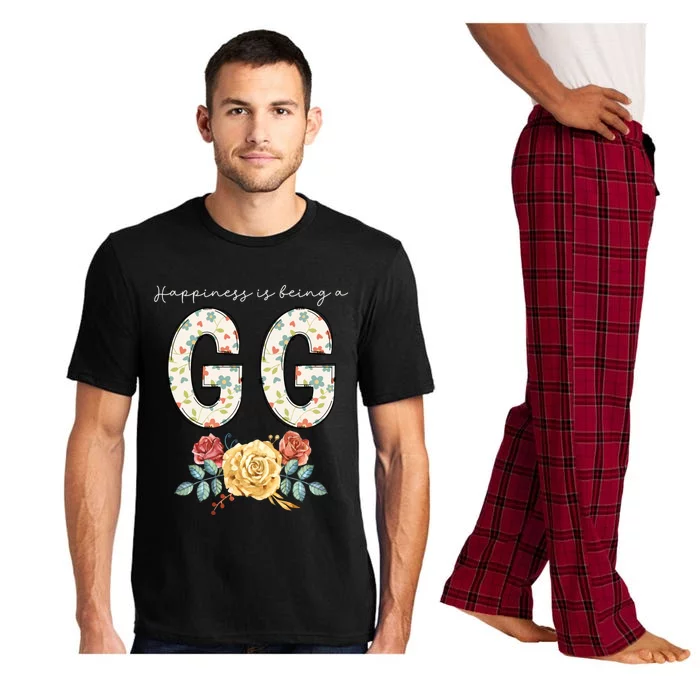 Happiness Is Being A Gg Floral Flower Grandma Gift Pajama Set