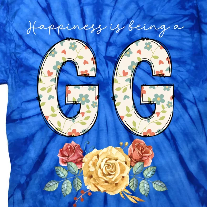 Happiness Is Being A Gg Floral Flower Grandma Gift Tie-Dye T-Shirt