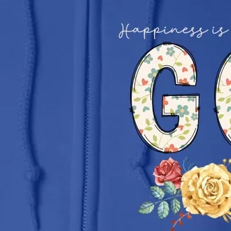 Happiness Is Being A Gg Floral Flower Grandma Gift Full Zip Hoodie