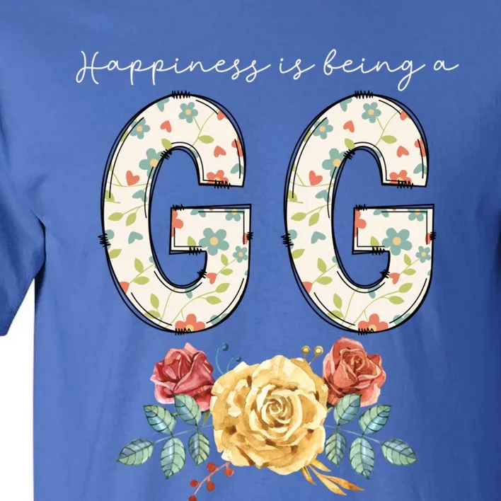 Happiness Is Being A Gg Floral Flower Grandma Gift Tall T-Shirt