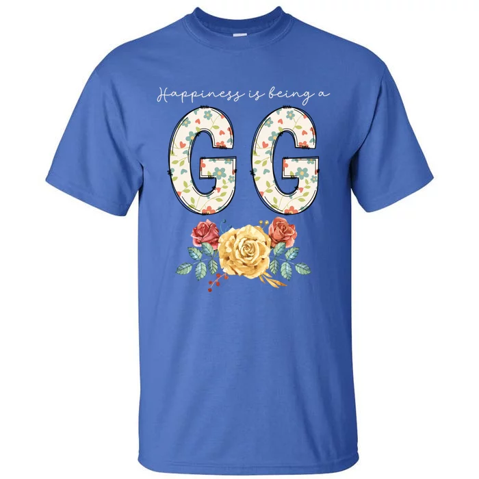 Happiness Is Being A Gg Floral Flower Grandma Gift Tall T-Shirt