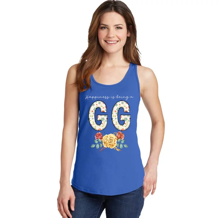 Happiness Is Being A Gg Floral Flower Grandma Gift Ladies Essential Tank