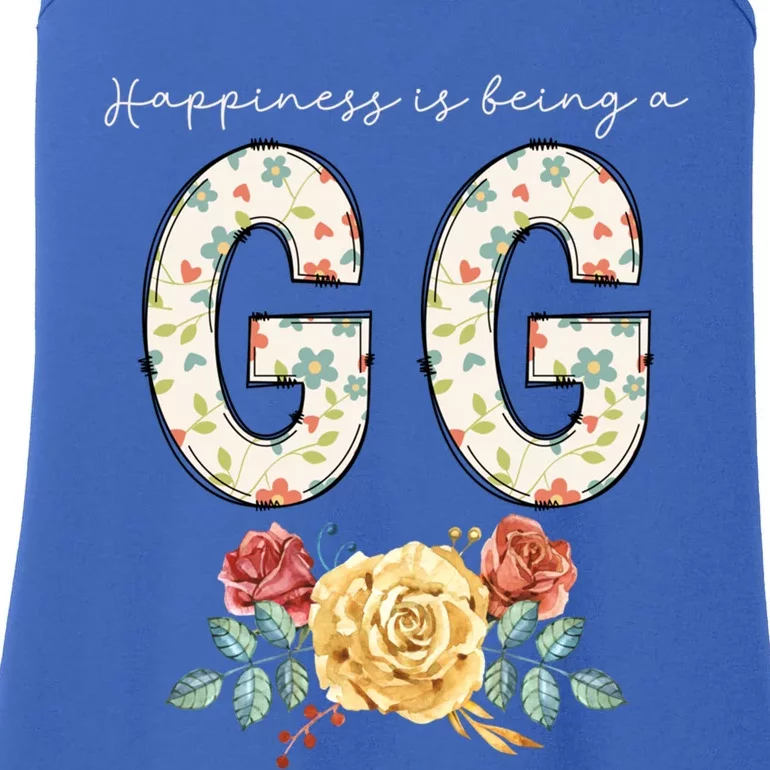 Happiness Is Being A Gg Floral Flower Grandma Gift Ladies Essential Tank