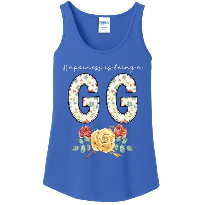 Happiness Is Being A Gg Floral Flower Grandma Gift Ladies Essential Tank