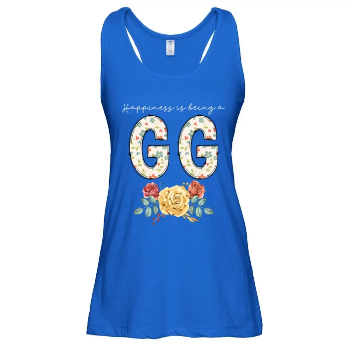 Happiness Is Being A Gg Floral Flower Grandma Gift Ladies Essential Flowy Tank