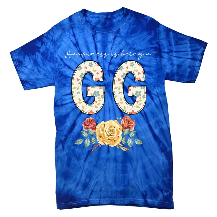 Happiness Is Being A Gg Floral Flower Grandma Gift Tie-Dye T-Shirt