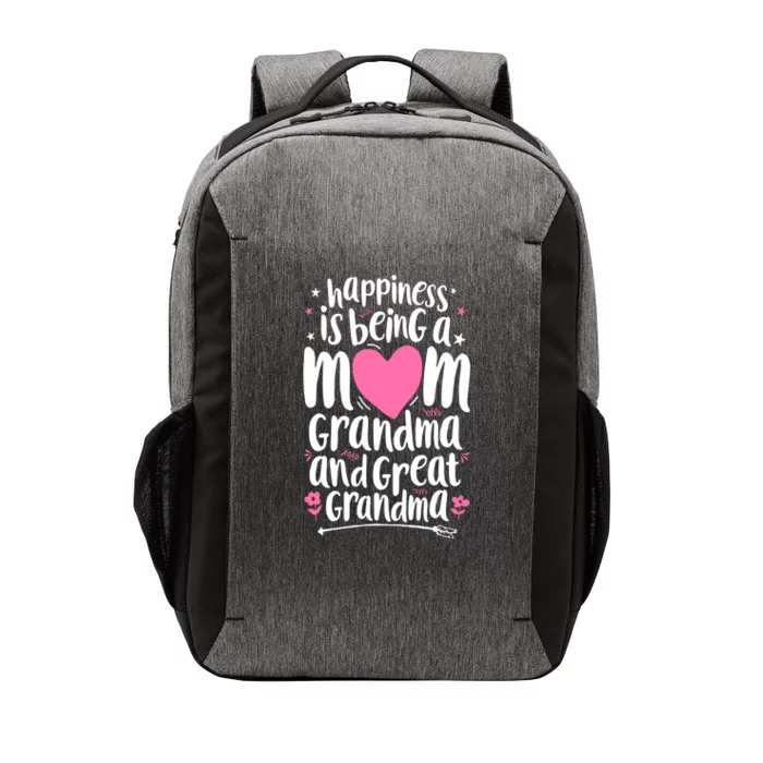 Happiness Is Being A Mom Grandma And Great Grandma Vector Backpack