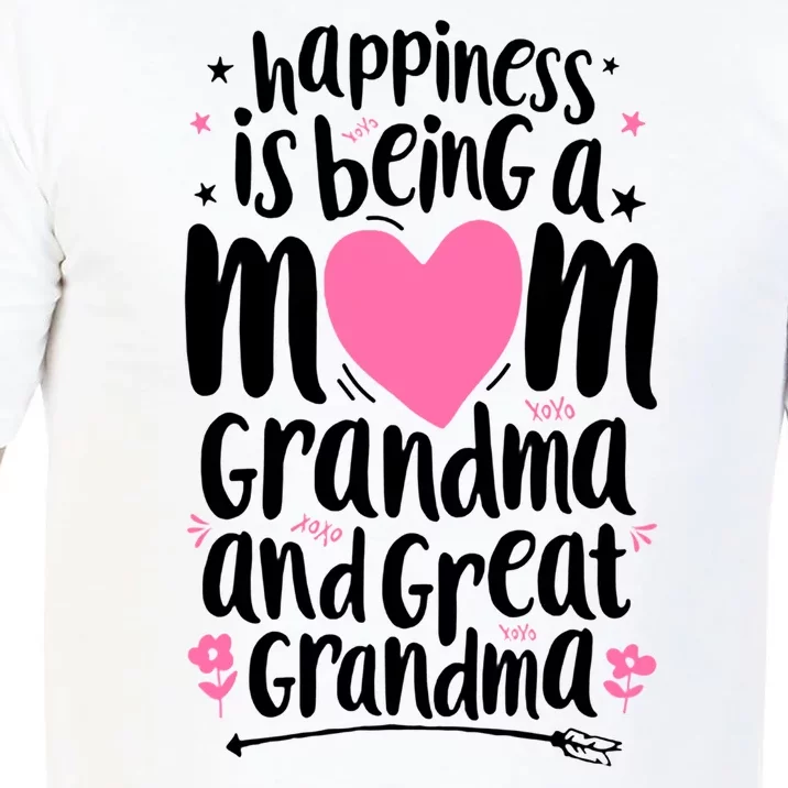 Happiness Is Being A Mom Grandma And Great Grandma Comfort Colors T-Shirt