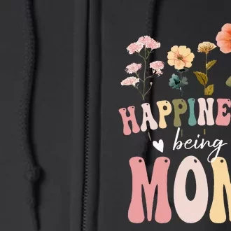 Happiness Is Being A Momo Floral Design Momo MotherS Day Full Zip Hoodie