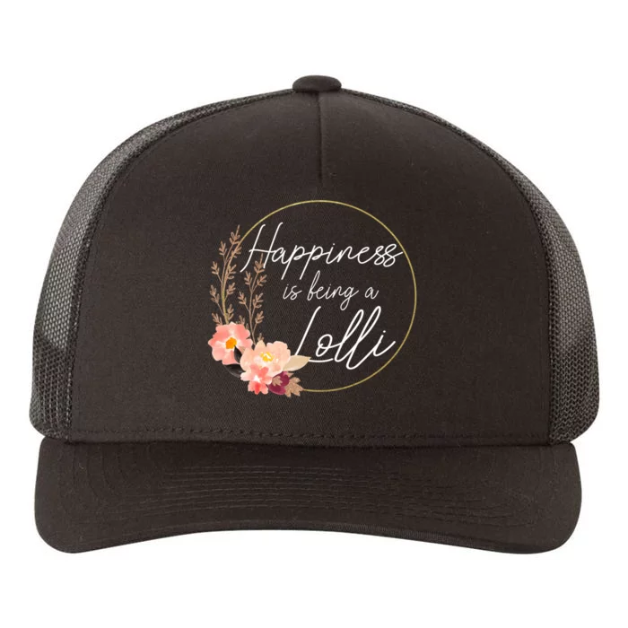 Happiness Is Being A Lolli Announcement Floral Mothers Day Yupoong Adult 5-Panel Trucker Hat