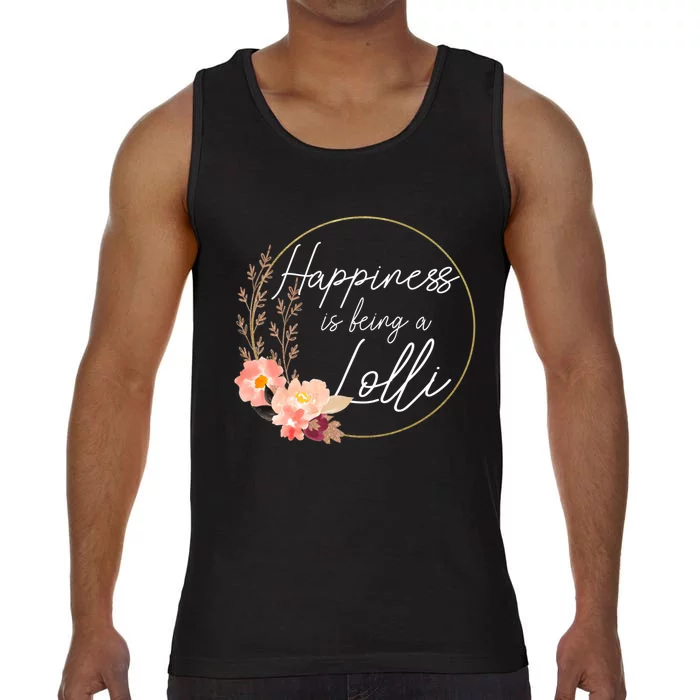 Happiness Is Being A Lolli Announcement Floral Mothers Day Comfort Colors® Tank Top