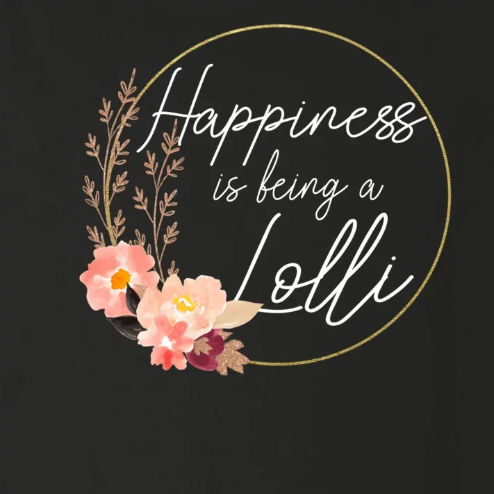 Happiness Is Being A Lolli Announcement Floral Mothers Day Toddler Long Sleeve Shirt