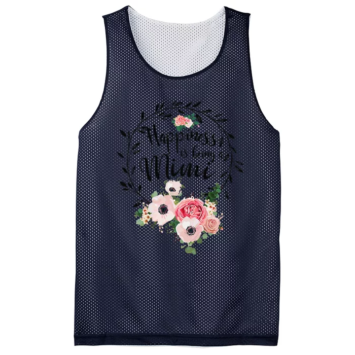 Happiness Is Being A Mimi Floral Decoration Mesh Reversible Basketball Jersey Tank