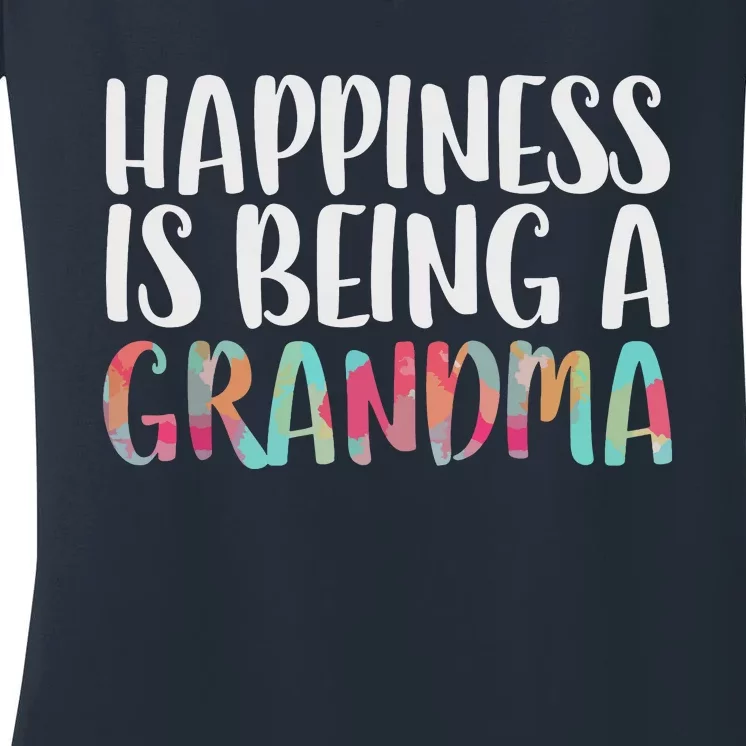 Happiness Is Being A Grandma Mothers Day Women's V-Neck T-Shirt