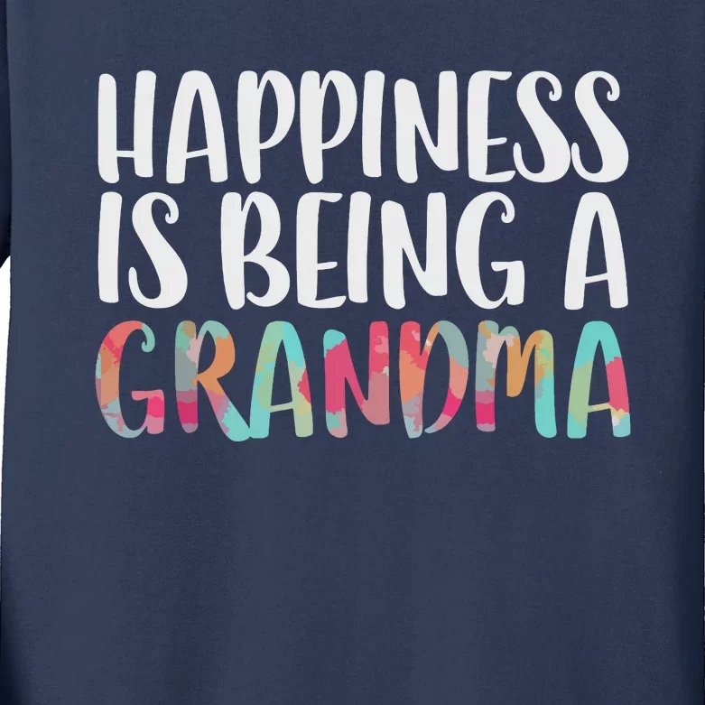 Happiness Is Being A Grandma Mothers Day Kids Long Sleeve Shirt