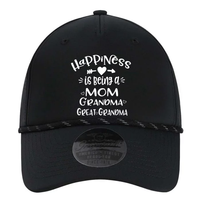 Happiness Is Being A Mom Grandma Great Grandma Long Sleeve Performance The Dyno Cap