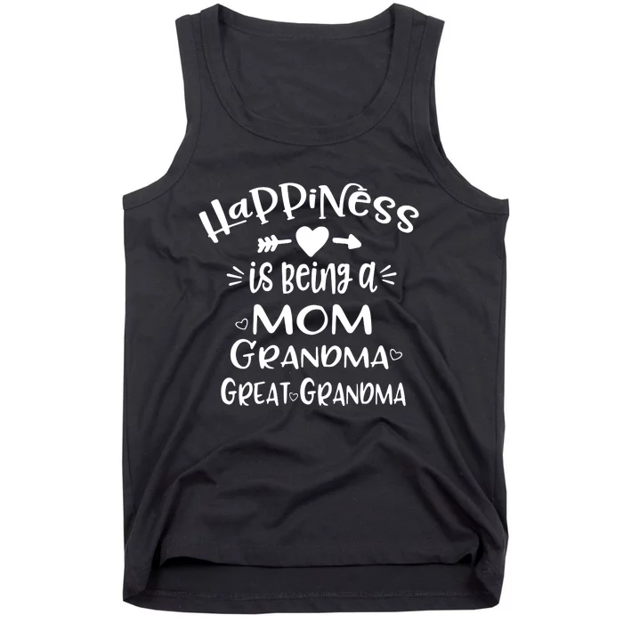 Happiness Is Being A Mom Grandma Great Grandma Long Sleeve Tank Top