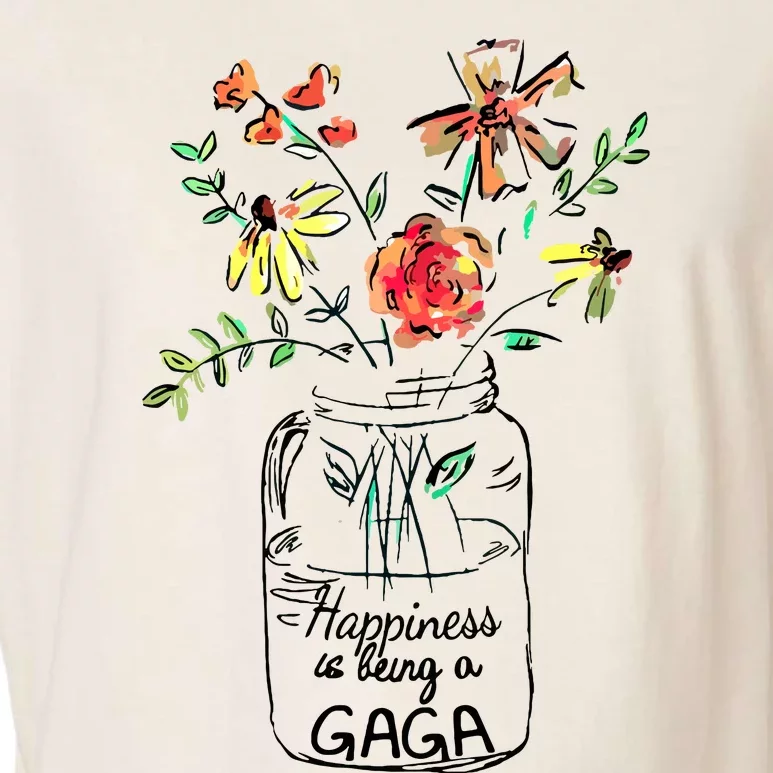 Happiness Is Being Gaga Life Flower Artgrandma Garment-Dyed Women's Muscle Tee