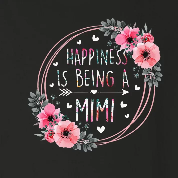 Happiness Is Being A Mimi Floral Flower Mother's Day Toddler Long Sleeve Shirt