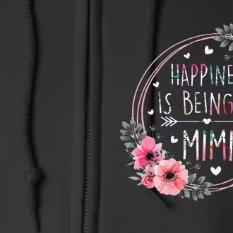 Happiness Is Being A Mimi Floral Flower Mother's Day Full Zip Hoodie