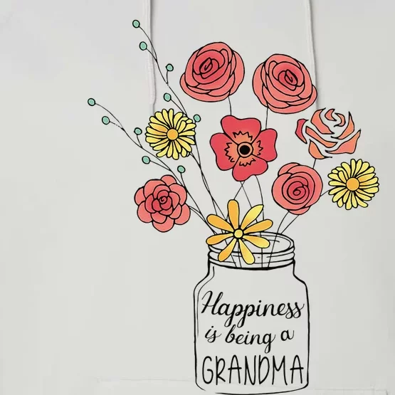 Happiness Is Being A Grandma Flower Mother's Day Performance Fleece Hoodie