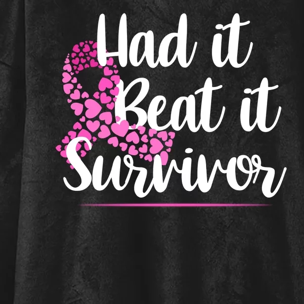 Had It Beat It Survivor Breast Cancer Hooded Wearable Blanket