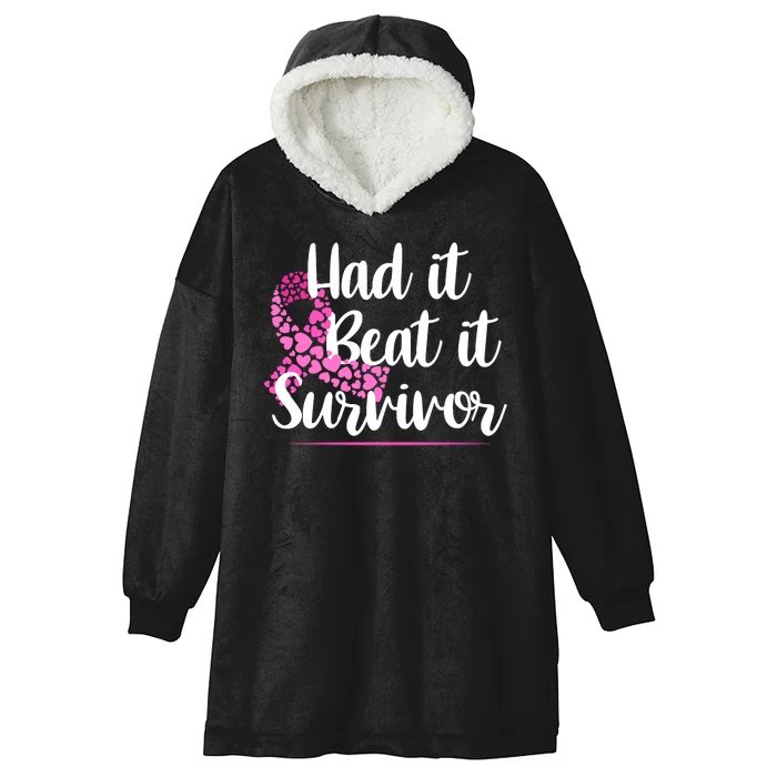 Had It Beat It Survivor Breast Cancer Hooded Wearable Blanket