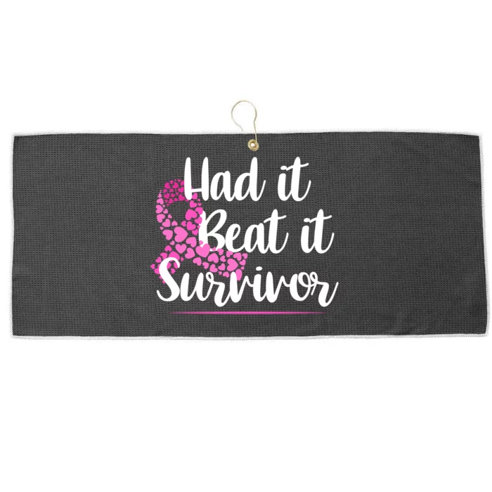 Had It Beat It Survivor Breast Cancer Large Microfiber Waffle Golf Towel