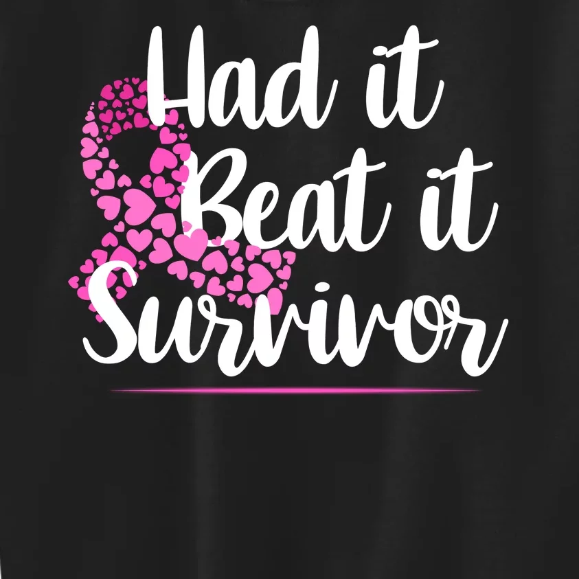 Had It Beat It Survivor Breast Cancer Kids Sweatshirt