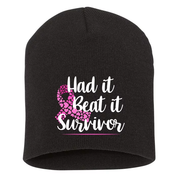 Had It Beat It Survivor Breast Cancer Short Acrylic Beanie