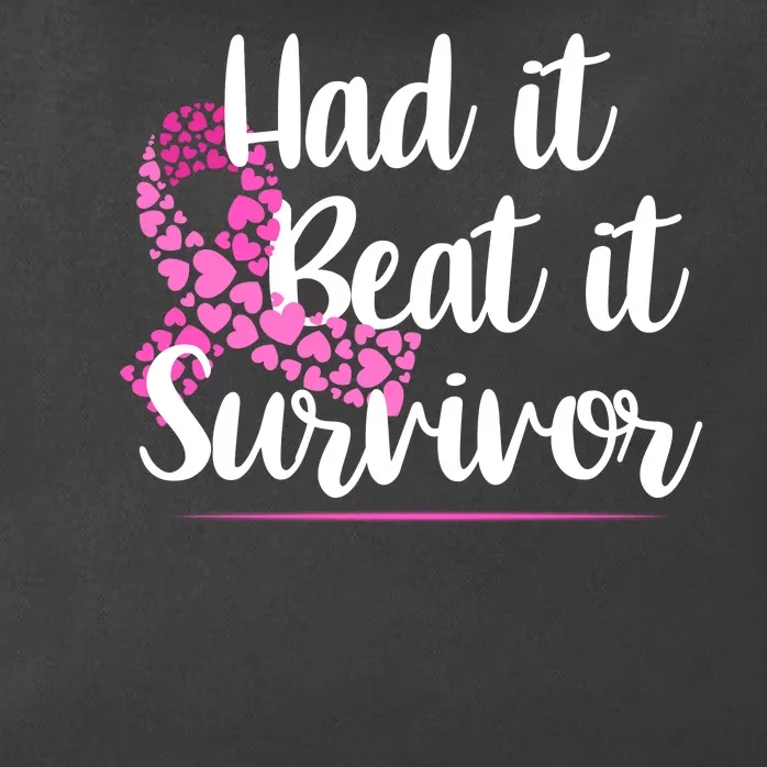 Had It Beat It Survivor Breast Cancer Zip Tote Bag