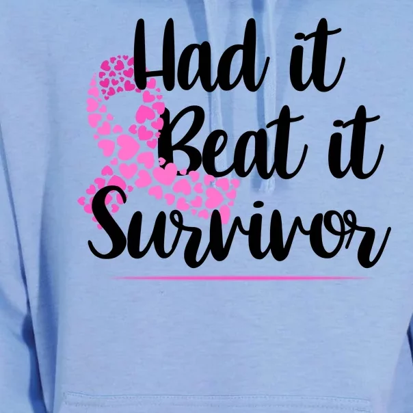 Had It Beat It Survivor Breast Cancer Unisex Surf Hoodie