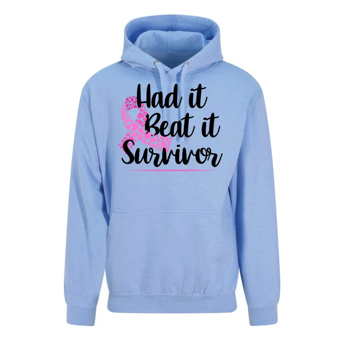 Had It Beat It Survivor Breast Cancer Unisex Surf Hoodie