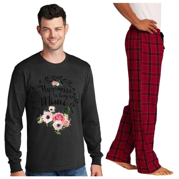 Happiness Is Being A Mimi Floral Decoration Long Sleeve Pajama Set