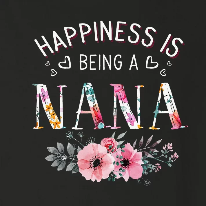 Happiness is being a Nana Funny Nana Mother's Day Toddler Long Sleeve Shirt