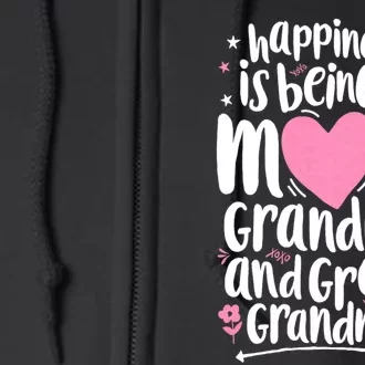 Happiness Is Being A Mom Great Grandma Full Zip Hoodie