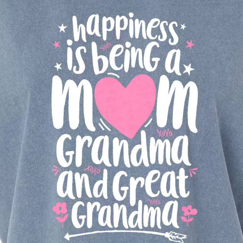 Happiness Is Being A Mom Great Grandma Garment-Dyed Women's Muscle Tee