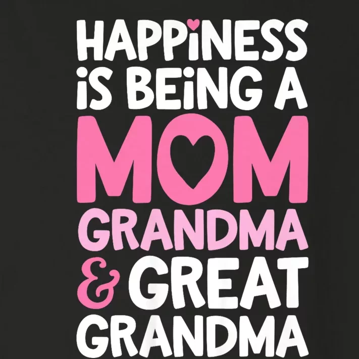 Happiness Is Being A Mom Grandma And Great Grandma Mother Toddler Long Sleeve Shirt