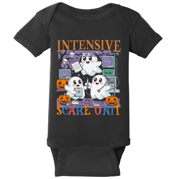 Halloween Intensive Care Scare Unit Ghost Nurse Icu Nursing Baby Bodysuit