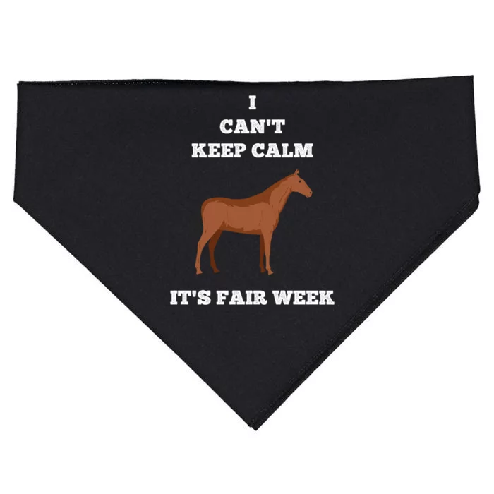 Horse I Can't Keep Calm Country State Fair Week Cute Gift USA-Made Doggie Bandana